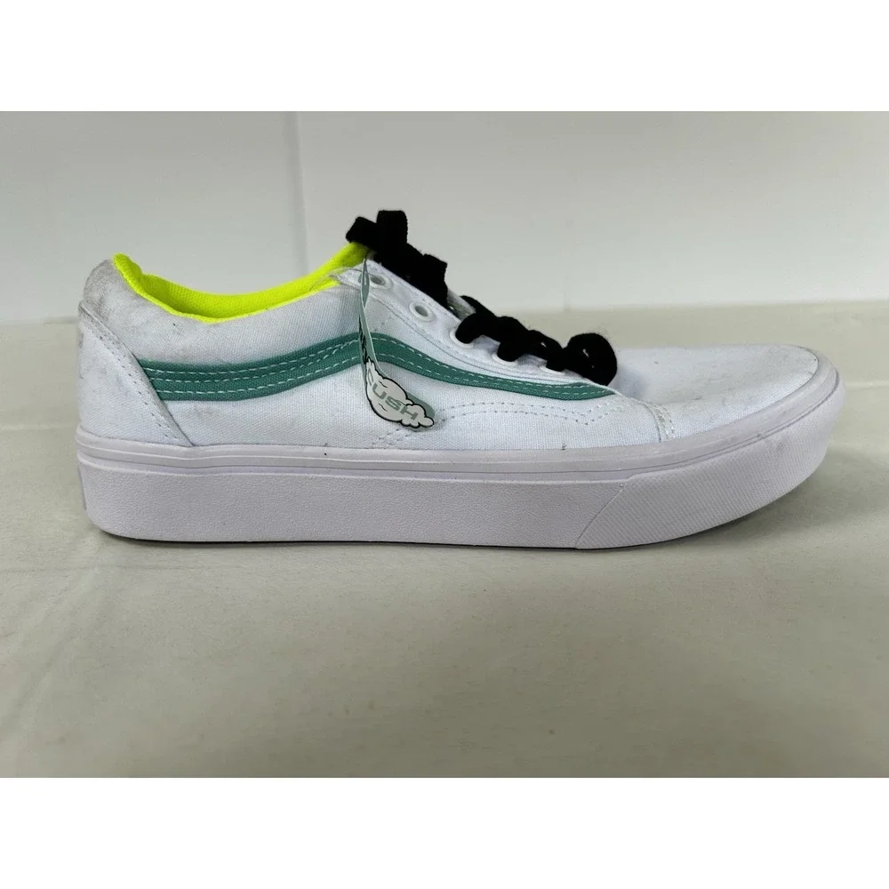 NWT Vans Off The Wall Old Skool Comfy Cush Skate Shoes Juniors Size 5.5 White